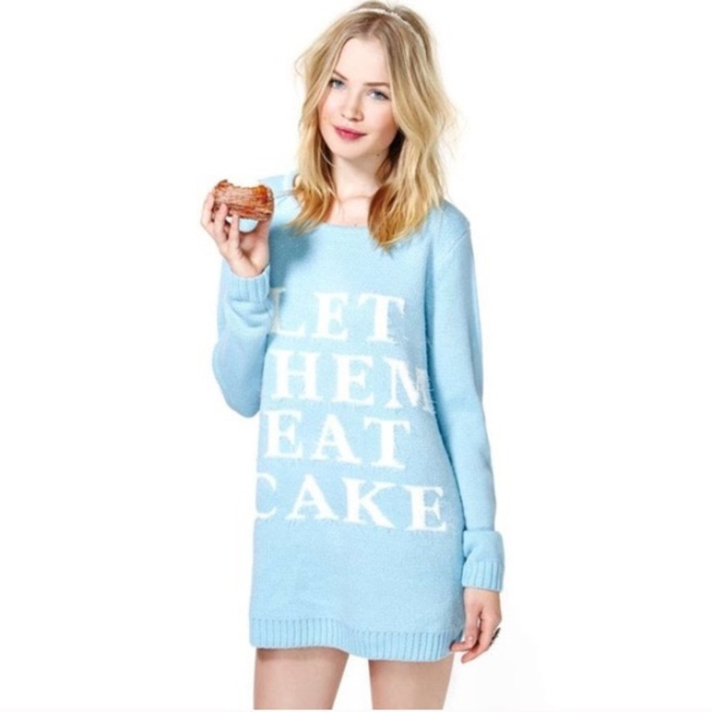 Let Them Eat Cake baby blue sweater MINKPINK